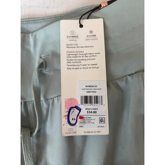 CALIA Women's Gray Bog Truelight Cargo Shorts Size XS - Picture 6 of 6